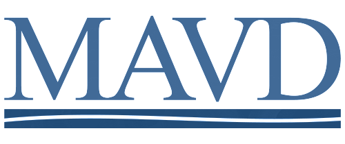 MAVD logo in the color blue