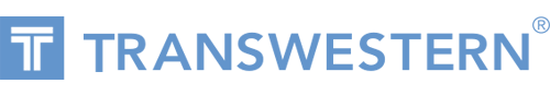 Transwestern logo in the color blue