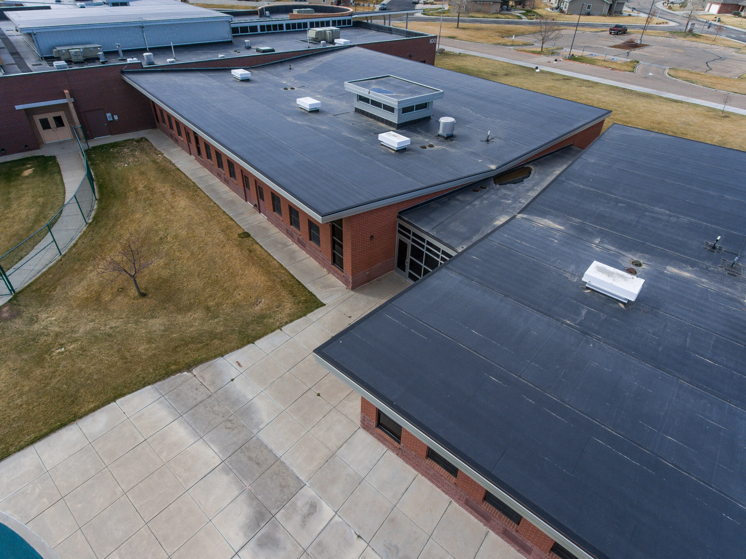 Close Overhead shot of Benjamin Eaton Elementary School
