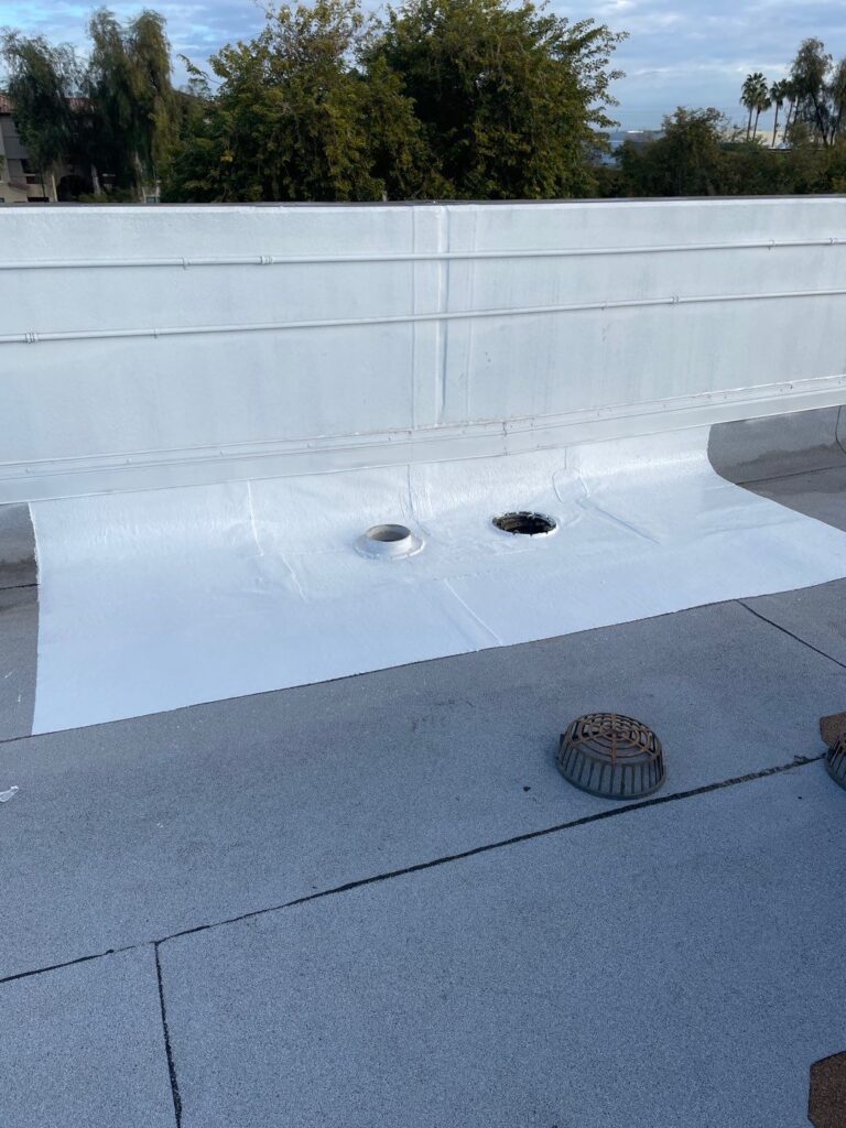 Repaired rooftop drain