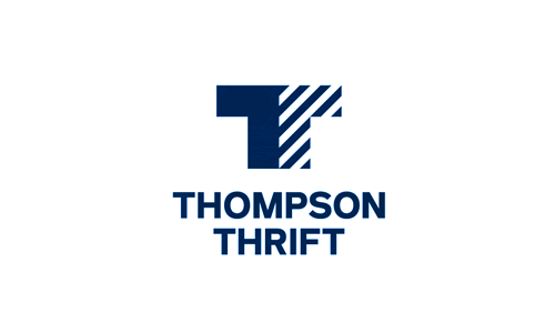 Thompson Thrift Logo in a navy blue color